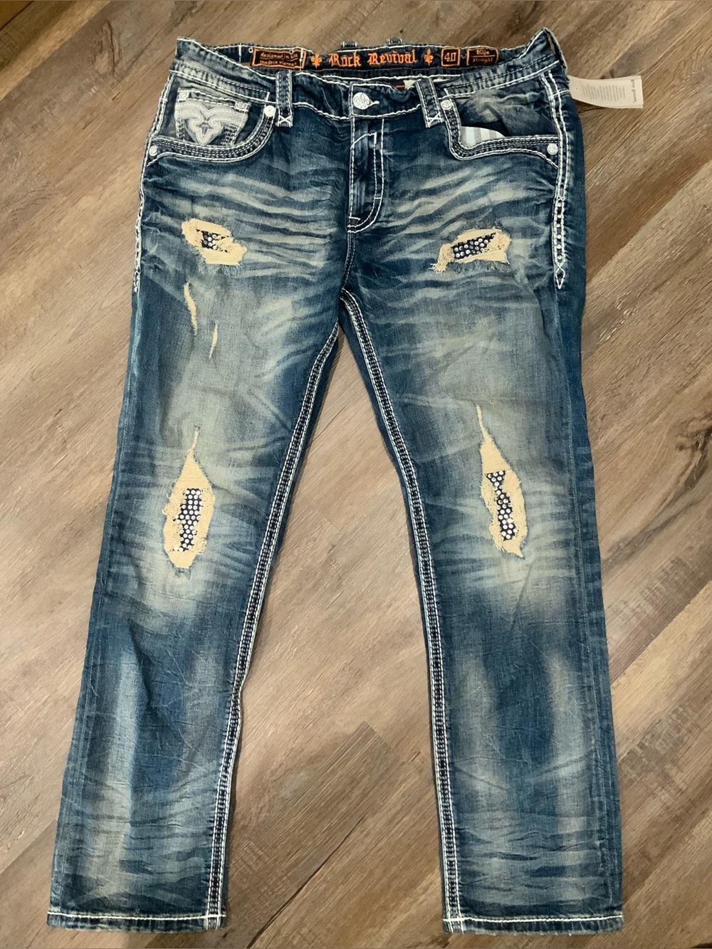 New Rock Revival Kija Rhinestone Straight Stretch Jean Collector Edition - 40x30